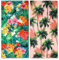 Queenshin Mikrofaser Strandtuch Strandhandtuch 2 Stück - Handtuch Strandlaken Badetuch Groß 75 x 150 cm, Super Saugfähig Sandfreie Schwimmhandtücher für Männer und Frauen Tropische Blume Kokosbaum