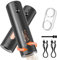 MERTTURM Juego de Molinillos de Pimienta Eléctricos Recargables, Molinillo de Especias con Luz LED, Granero de 110 ml, Grosor externo ajustable Molinillo de Sal para Cocina, BBQ, Negro(2PCS)