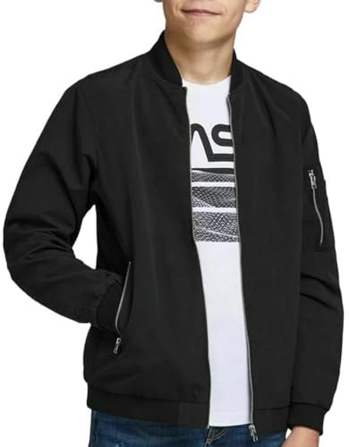 JACK & JONES Bomberjacke für Jungen, Schwarz