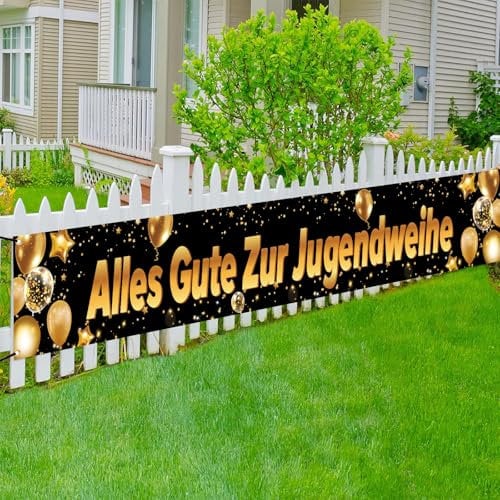 Jugendweihe Dekoration Schwarz Gold, Jugendweihe Deko, Deko Jugendweihe MäDchen, Alles Gute zur Banner Dekoration für Jungen, Hängende Dekoration für Jugendlic