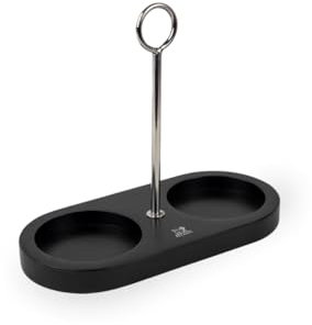 PEUGEOT - Tablett Linéa aus Bambus mit Griff für zwei Mühlen – Maße: 18,7 cm x 15,5 cm – Französisches Produkt – Farbe: Mattschwarz