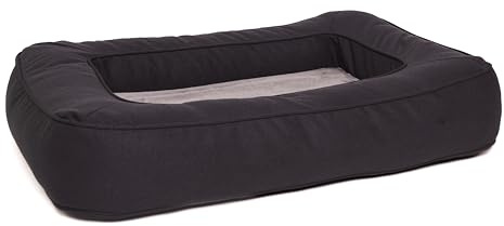 Lebon - Barny Plus - Hundebett 3 Größen - Schwarz Grau | Waschbar | Orthopädisch | rutschfest | kuschelige Liegefläche | Memory-Schaum | Tolle Optik und Qualität (Schwarz/Grau, M)