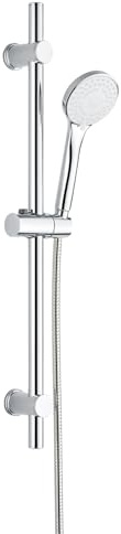 Allstar Brauseset Mod. Uno Handbrause 5 Funktionen | Edelstahl Duschschlauch 150 cm Duschkopf Ø 9,5 cm Wandhalter 70 cm Chrom Durchlauferhitzer geeignet
