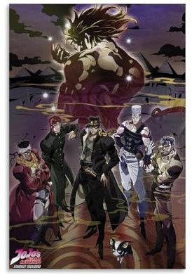 YAWRGJWRG Jojo's Bizarre Adventure Poster, dekoratives ästhetisches Leinwandposter, Wandkunst, Dekor, Wohnzimmer, modern, Familienschlafzimmer, Musik-Filmposter, 30 x 45 cm, ungerahmter Stil