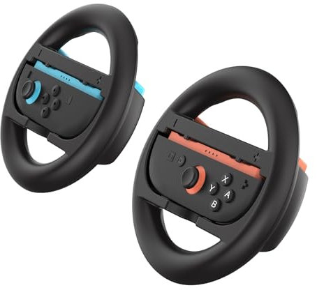 BYDIFFER Volants pour Nintendo Switch 2 Joy-Con, Roues de Course pour Switch 2 Console Joy-Cons Accessoires de contrôleur (2025), 2 Paquets, Noir