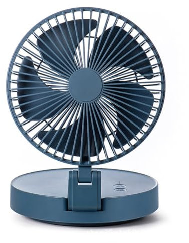 Luobannm Ventilador Portátil Versátil para 4 Estaciones, Flexible, Inalámbrico, Plegable, para Colgar en la Pared, Cómodo el Año, Color Azul.