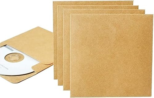 CD-/DVD-Hüllen und Umschläge, Retro-Stil, braunes Kraftpapier, Aufbewahrungshüllen, CD-Umschläge, DVD-Hüllen, Medien-Aufbewahrung, 25 Stück