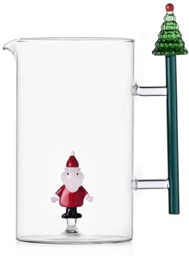 Ichendorf Christmas Tales Pichet Manche Arbre de Noël et Père Noël 1,5L Verre borosilicate