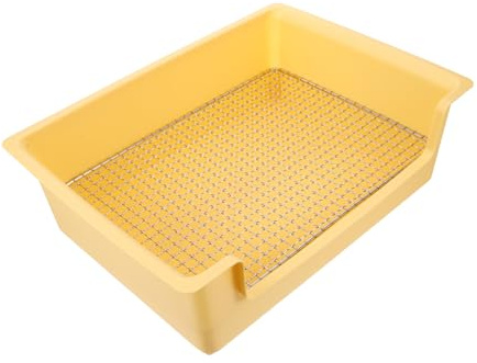 MUELODSIC Kaninchen Toilette Rechteckig Mini Tragbar Katzentoilette Zwergkaninchen Toilettentrainer Kleintier Toilette für Meerschweinchen und Hamster Geeignet Bpa frei Kompakt