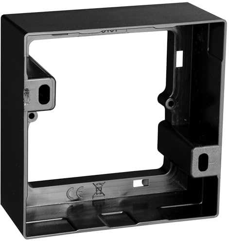 MC POWER - 1-fach Aufputz-Rahmen | FLAIR | 80x80x35mm, anthrazit | Robuster Abdeckrahmen mit Montagebohrung für einfache Installation (matt schwarz)