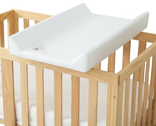 ElioraBay Premium Wickelauflage Wickelplatte Wickeltisch Wickelbrett Wickelkommode 80×50×10 cm – robust, weich gepolstert & pflegeleicht – für Babybett, Kommode & unterwegs (weiß)