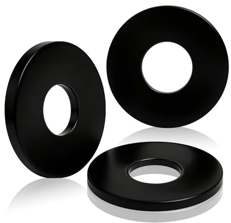 PDKKFF 60 Pezzi Rondelle Piatte in Nylon Nero, M4x12mm Rondella Piatta Plastica DIN 9021/ISO 7093, Guarnizione in Nylon, per Fissaggi Guarnizioni Rondella, Meccanica
