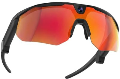 BleeqUp Ranger Smart Glasses with 16MP Camera,120°FOV, Sport Eyewear,Black | 3K HD Video, 4K Photo Capture, EIS Anti-Shake, Open-Ear Audio Music, UV400 Protection Sunglasses for Men Women