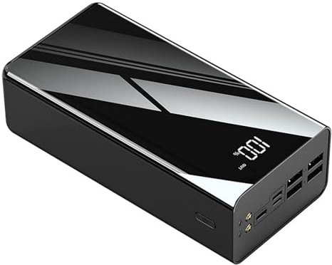 Portable Charger 100000Mah Power Bank, High Capacity Battery Pack with Display, Can Charge 4 Devices at The Same Time,Black