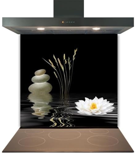 Glass Splashback for Kitchen Toughened Heat Resistant Cooker Tile - Design 2017-60cm (w) x 70cm (h) - No Fixings