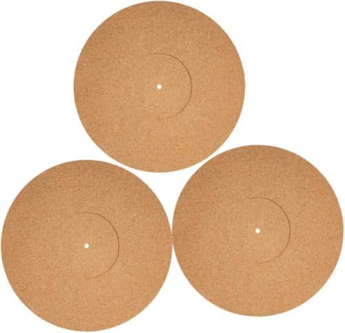 3 Stück Cork Turntable Mat Replacement for Records Anti-static Damping Slipmat for improved sound quality and enhanced standard Turntables Professional process