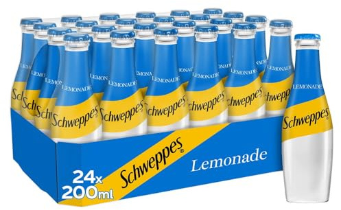 Schweppes Lemonade, Sparkling Lemon Flavour Soft Drink with Natural Flavouring, 200ml Glass Bottle