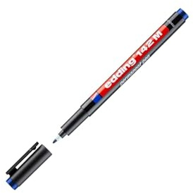 edding 142 M Permanenter Folienschreiber - blau - 1 Stift - Rundspitze 1 mm - Stift zum Schreiben auf Glas, Kunststoff, Folien und glatten Oberflächen - schnelltrocknend, wisch- und wasserfest