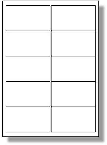 Label Planet® 10 Per Page/Sheet, 5 Sheets (50 Sticky Labels), White Blank Matt Self-Adhesive Plain A4 Address Shipping Stickers, for Laser or Inkjet Printer, UK LP10/99, 99.1 x 57 MM, General Purpose