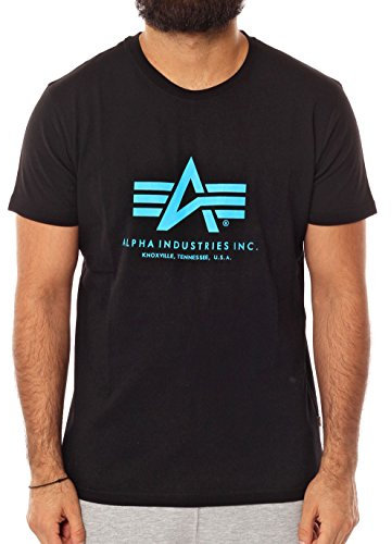 Alpha Industries Herren Basic T-Shirt,Schwarz (Black/Blue 93), XXX-Large