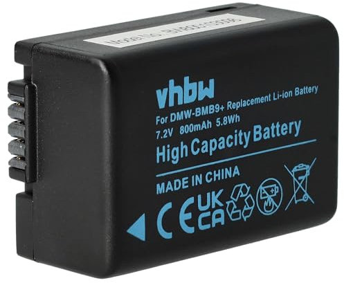 vhbw 1x batteria compatibile con Panasonic Lumix DMC-FZ72 fotocamera (800mAh, 7,2V, Li-Ion), infochip