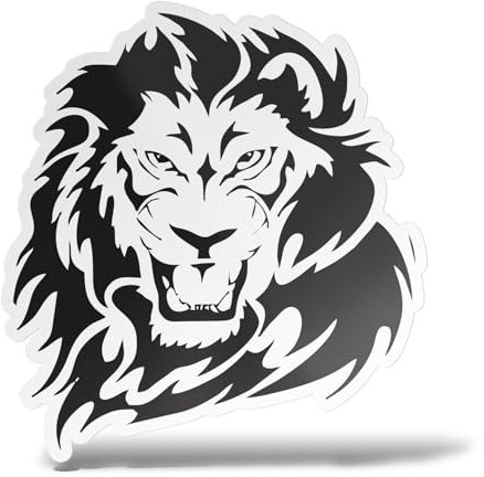 ERREINGE - Adesivo 10 cm LEONE - Sticker PVC | Decal compatibile per Auto, Moto, Scooter, Casco, Laptop, Camper, Cofano, Bici