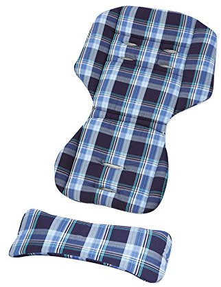 Gesslein Loop Set 341 Sitzauflage Kinderwagen, Wendeeinlage für Sommer & Winter, universel, Tencel atmungsaktiv & Schild Tragetasche C1/C2/Trend |blau