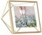 Umbra Prisma 10x10 cm Bilderrahmen - Wand- und Tisch Fotorahmen für Bilder, Kunstdrucke, Illustrationen und Mehr, Metall, Messing Matt