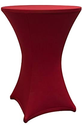 Lumaland hochwertige Stehtischhusse 80-85 cm | Stretch Tisch-Überzug, Husse mit Verstärkung im Fußbereich | Waschbar, pflegeleicht & langlebig [Rot]