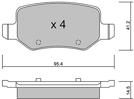 metelligroup 22-0565-0 Bremsbeläge, Made in Italy, Ersatzteile für Autos, ECE R90-zertifiziert, Kupferfrei