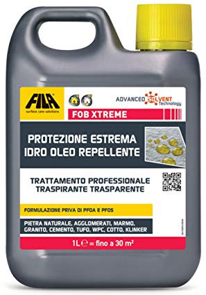 FOB XTREME, Protettivo Antimacchia Traspirante ad Alta Performance, blocca l'assorbimento di sostanze oleose, grasse (oli, sapone, shampoo), colorate e acqua, 1L