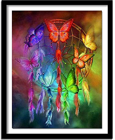 Diamond Painting Kits Full Drill DIY 5D Diamond Embroidery Large Size Dream Catcher Butterfly 60x90cm/24 * 36in Cross Stitch Adult/Kid Paste Crystal Rhinestone Diamond Art Craft bedroom Wall Decor