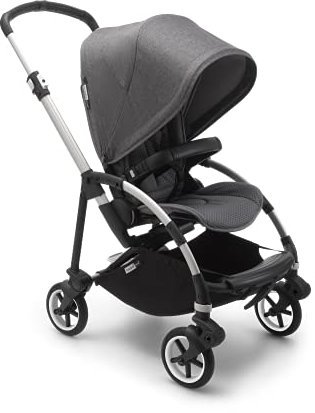 Bugaboo Bee 6: Der ultimative Stadt-Kinderwagen, leichtes, kompaktes Design, mit einer Hand zusammenklappbar, Buggy mit Aluminium Fahrgestell & grau-meliertes Sonnendach