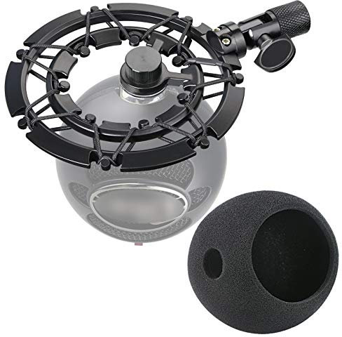Blue Snowball Pop Filter with Shock Mount Matching Mic Boom Arm Stand, Compatible for Blue Snowball iCE USB Mic by YOUSHARES
