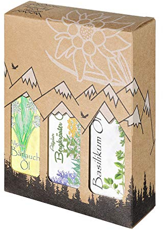 Allgäuer Genuss-Box - Feinkost Geschenk-Set - 3 x 100ml feinstes Öl - Allgäuer Delikatessen mit Geschenkverpackung als Geschenk-Set