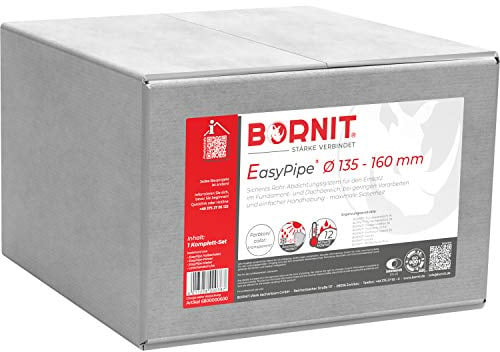 BORNIT EasyPipe Kabeldurchführung wasserdicht 26-44mm [DIN18533] | Ringraumdichtung Mauerdurchführung Kabel Hauseinführung Abdichtung Dichtung Rohr abdichten Rohrdurchführung Wand
