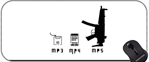 Schreibtisch Mousepad Computer-Tastatur-Matte mit genähten Kanten, Waffenhumor lustige rutschfeste Laptop-Computer-Tastatur Mousepad
