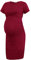 Smallshow Vestiti Premaman Maniche Corte Donna Abito Gravidanza Increspati,Wine,L