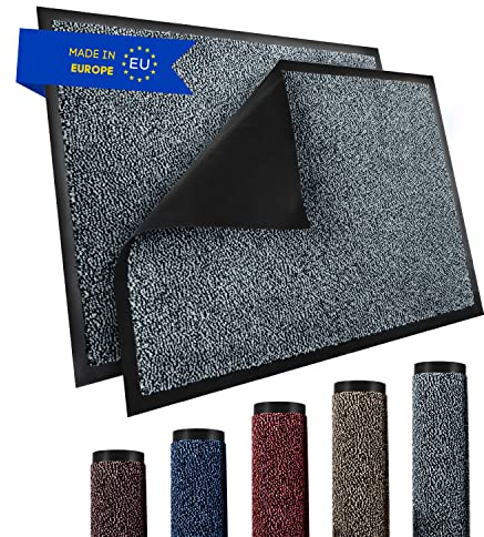 TRIBURG® Fußmatte 90x120 Anthrazit Schwarz - Schmutzfangmatte 90 x 120 wetterfest, wasserfest, waschbar - Fußmatte außen/innen -rutschfeste Fussmatte Aussenbereich und Innenbereich