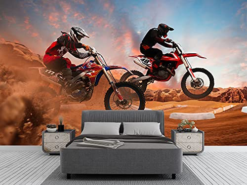 Oedim Papier peint pour enfants Motocross | Papier peint pour enfants | Décoration pour salle à manger, salon, chambre