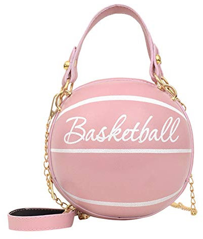 ARVALOLET Umhängetasche, Handtasche Damen Runde Basketball Umhängetasche Damen Fußball Totes Chain Messenger Shopper Tasche Handtasche Pu Ledertasche Damen Schultertasche