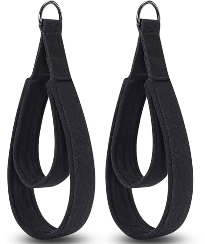 TOBWOLF 2PCS Pilates Straps for Reformer, Double Loop D Ring Foot Hand
