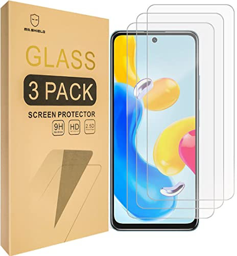 Mr.Shield Verre Trempé compatible avec Xiaomi (Redmi Note 11S 5G) 6.6 Inch [NOT Fit For 4G Version] [Lot de 3] Film Protecteur d'écran Vitre Protecteur 9H Dureté