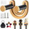 CAHAYA Guitar Wall Mount Hanger Guitar Hook Stand Width Adjustable Smiling U-Shaped with 5 Picks and 1 Pick Holder Bag for Acoustic Electric Guitar Bass Banjo Ukulele Mandolin, Model CY0297