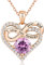 Jewlpire Infinity Heart Necklace for Women Girls with 925 Sterling Silver Chain, CZ Diamond Rose Gold Necklaces for Women, Christmas, Valentines, Birthday, Gift for Women Wife-Pink