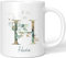 JUNIWORDS Tasse, Hema, Name Anfangsbuchstabe Initial Alphabet Floral Buchstabe H Monogramm Motiv, Weiß (5451863)