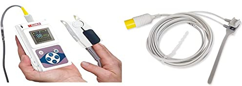 GIMA SATURIMETRO OXY 50 Pulsoximetro da Dito, Portatile, Professionale, Rileva Saturazione e Battito in Continuo & GIMA Sensore SpO2 Neonatale, per Oxy-50, Riutilizzabile