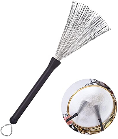 Trommelbürsten, Schlagzeug Jazz-Besen, Drum Brushes Einziehbare, Schlagzeug Besen, Drum Stick Brush, Drum Sticks Besen mit Komfortablen Gummigriffe, Schlagzeug Sticks Besen für Musiker Anfänger