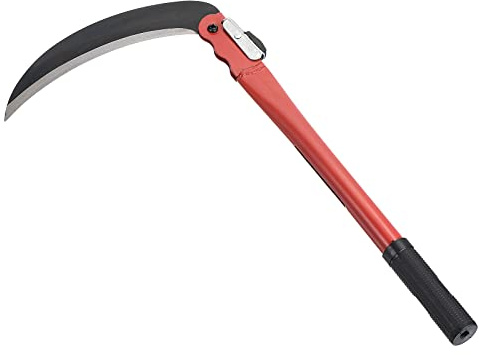 PATIKIL 17 Inch Folding Sickle, Harvest Sickle Carbon Steel Blade Portable Weed Remover Scythe Grafting Knife Brush Cutter for Farming