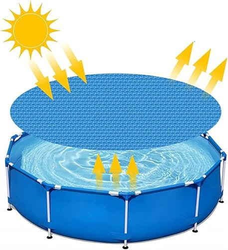 Solar Pool Cover, 10FT Round Swimming Pool Solar Cover, Lazy Spa Thermal Cover, Easy Set Bubble Heat Insulation Film, Dust Rainproof Pool Protector In Ground Hot Tub Paddling Pool Blanket Covers